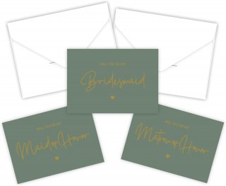 Sage Green Will You Be My Bridesmaid Card Set of 10