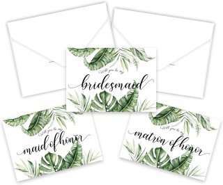 Set of 10 Bridesmaid Proposal Cards-Leaf