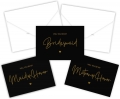 10 Packs Will You Be My Bridesmaid Card Set-Black