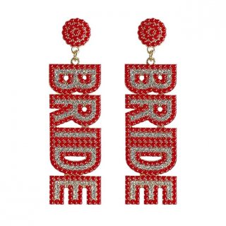 Rhinestone Beaded Earring For Bride