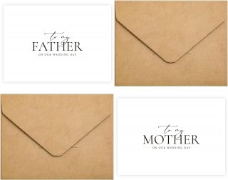 Set of 2 Wedding Cards for Father Mother