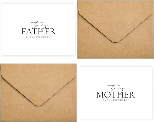 Set of 2 Wedding Cards for Father Mother
