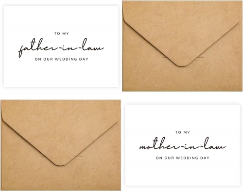 Wedding Day Cards for Parents in Law Pack of 2
