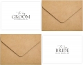Set of 2 Wedding Cards for Bride and Groom with Matching Envelopes