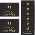 Set of 8 Groomsmen Cards-Black