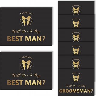 6 Pieces Will You Be My Groomsman and 2 Pieces Will You Be My Best Man