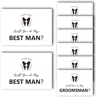 White 6 Pieces Will You Be My Groomsman and 2 Pieces Will You Be My Best Man