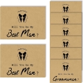 Brown 6 Pieces Will You Be My Groomsman and 2 Pieces Will You Be My Best Man