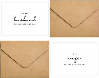 2 Pieces Wedding Cards for Husband and Wife