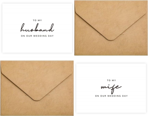 2 Pieces Wedding Cards for Husband and Wife