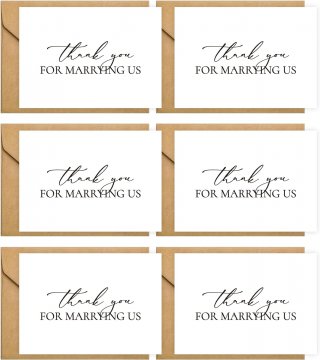 Set of 6 Thank you for marring us cards