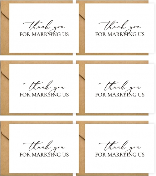 Set of 6 Thank you for marring us cards