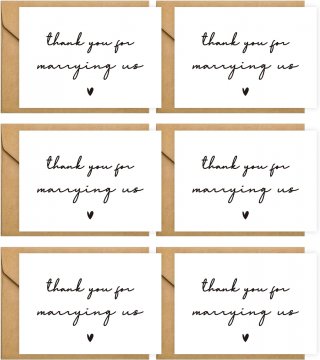 6 Pieces Wedding Day Card Thank you for marrying us