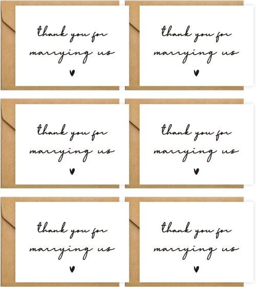 6 Pieces Wedding Day Card Thank you for marrying us