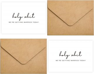 2 funny wedding gift cards with matching envelopes